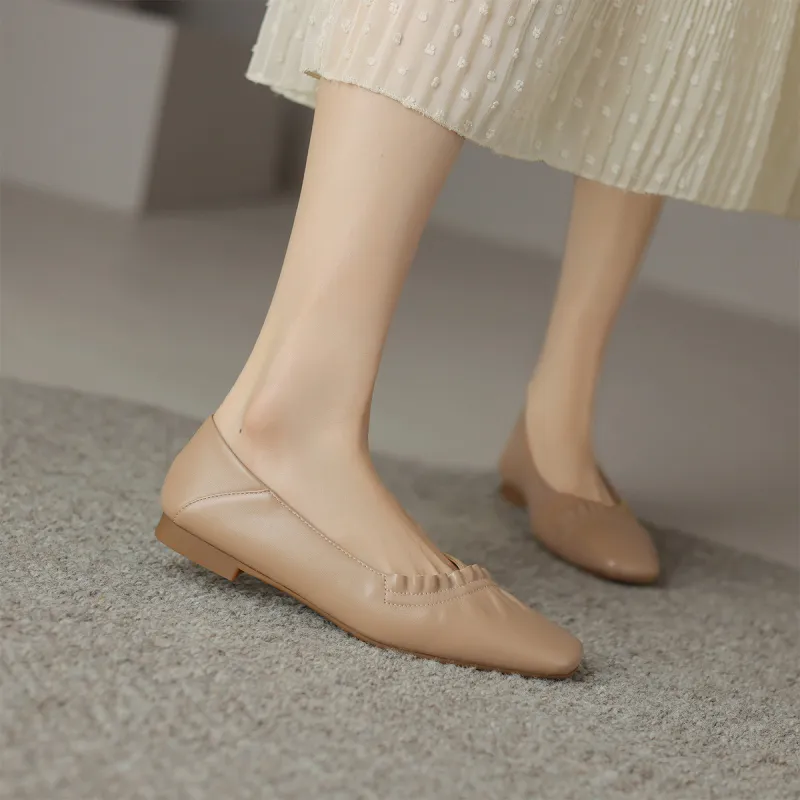 Mulinsen Casual Single Shoes 1.2CM Women's Nude-5
