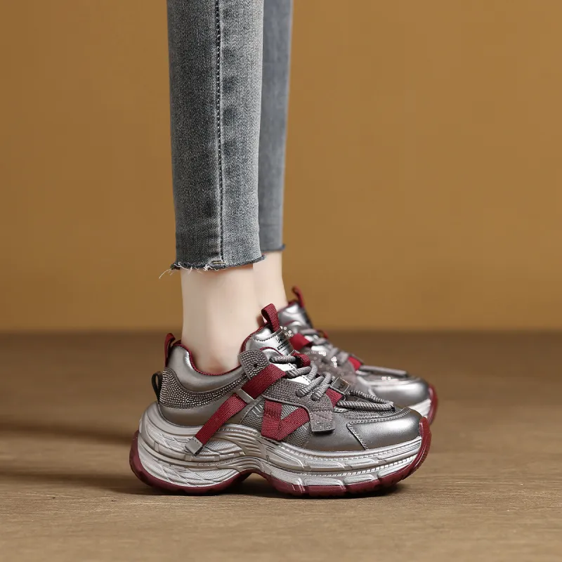 Mulinsen Height Increasing Low-Top Chunky Sneakers Women's-5