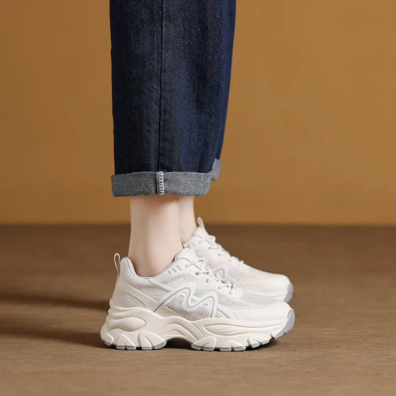 Mulinsen Abrasion Resistant Breathable Low Top Chunky Sneakers Women's-3