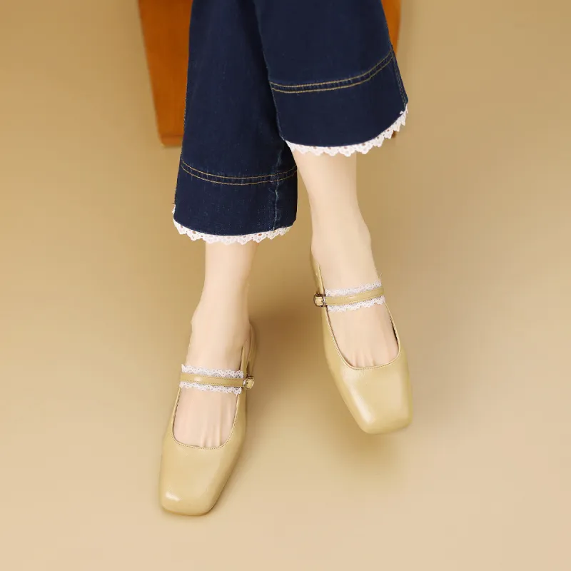Mulinsen Chunky Heel High Heels Approx. 3CM Women's-5