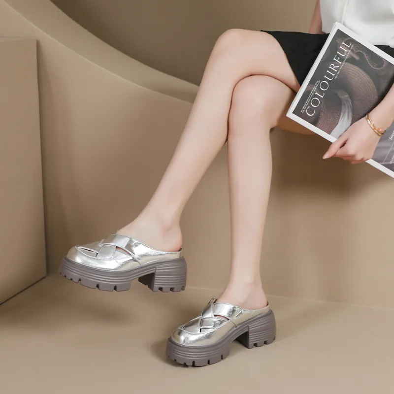 Mulinsen Stitched Woven Abrasion Resistant Slip Resistant Wrap toe Slippers Women's-10