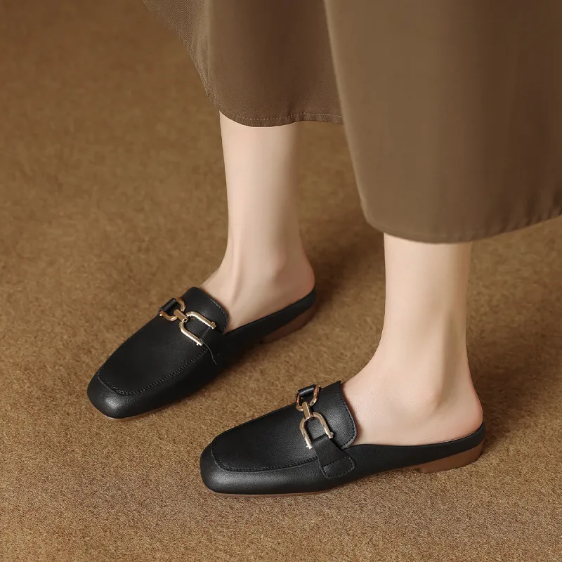 Mulinsen Stitching Metal Abrasion Resistant Closed Toe Slippers Women's-11