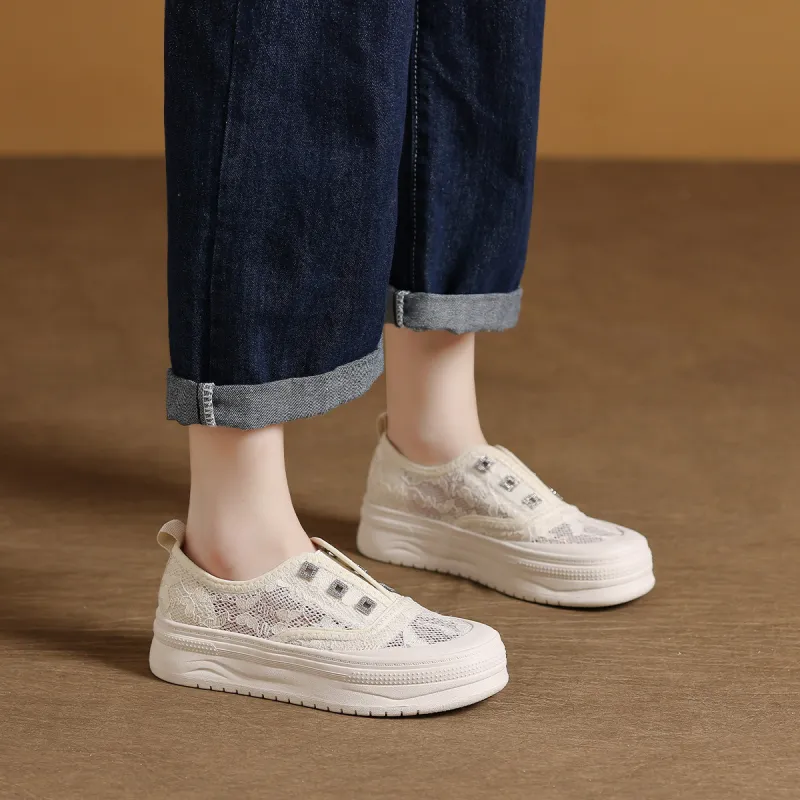 Mulinsen Abrasion Resistant, Lightweight, And Breathable Low Top Skateboard Shoes Women's-3