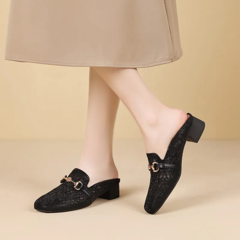 Mulinsen Rubber Sole Abrasion Resistant Closed Toe Slippers Women's-8