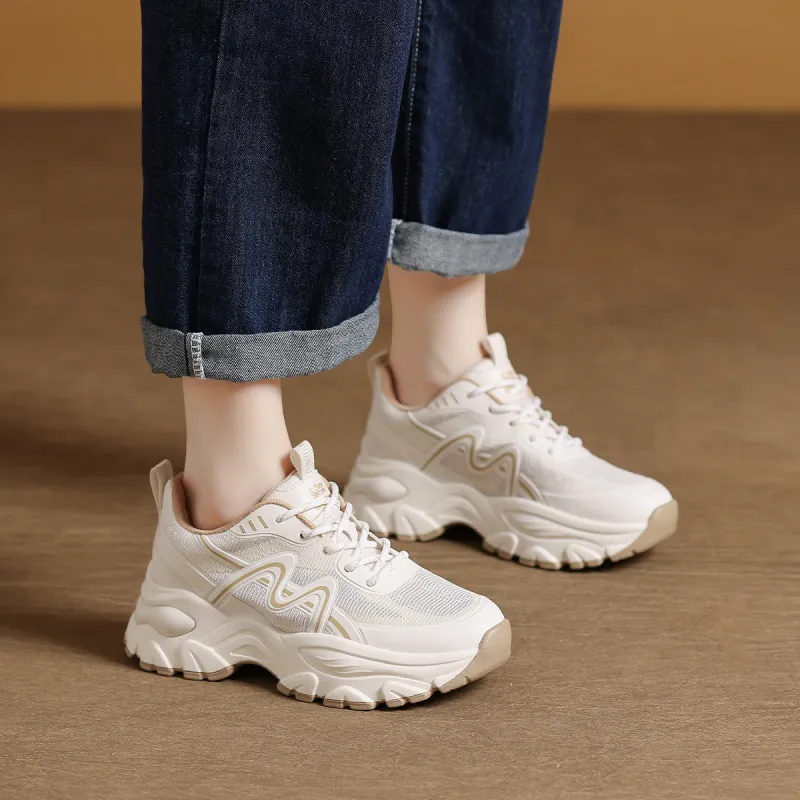 Mulinsen Abrasion Resistant Breathable Low Top Chunky Sneakers Women's-9