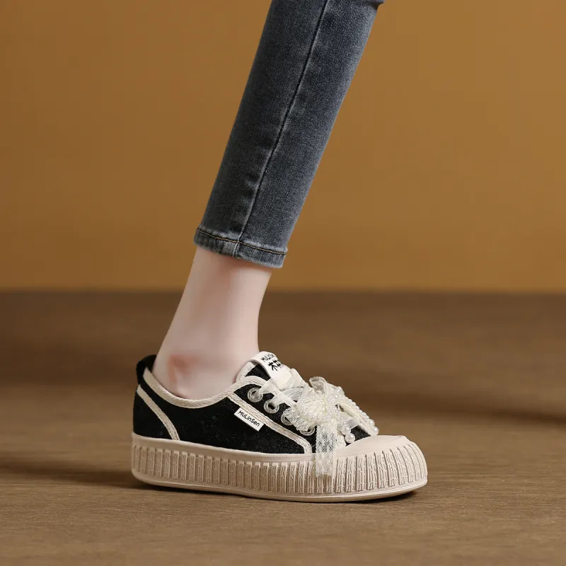 Mulinsen Espadrilles Abrasion Resistant, Lightweight, And Breathable Low Top Skateboard Shoes Women's-9