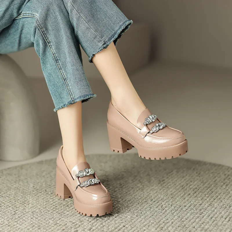 Mulinsen High Heels 8cm Women's Nude-4