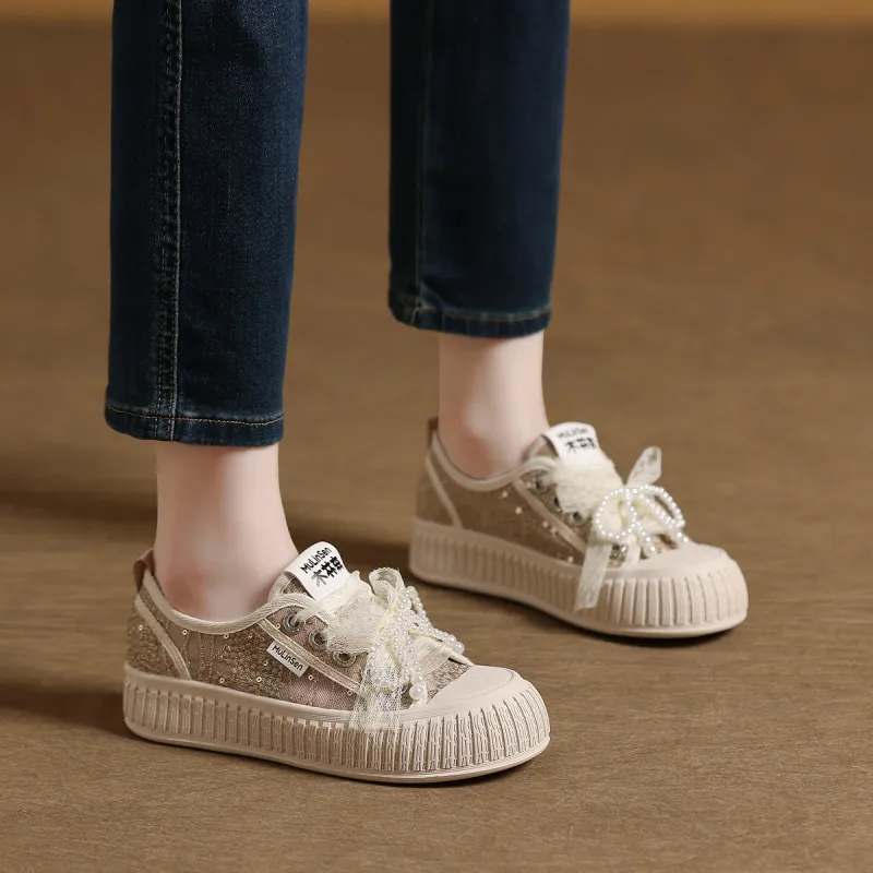 Mulinsen Espadrilles Abrasion Resistant, Lightweight, And Breathable Low Top Skateboard Shoes Women's-2