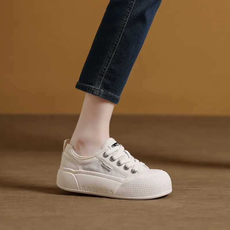 Mulinsen Height Increasing Abrasion Resistant Lightweight Low Top Skateboard Shoes Women's-2
