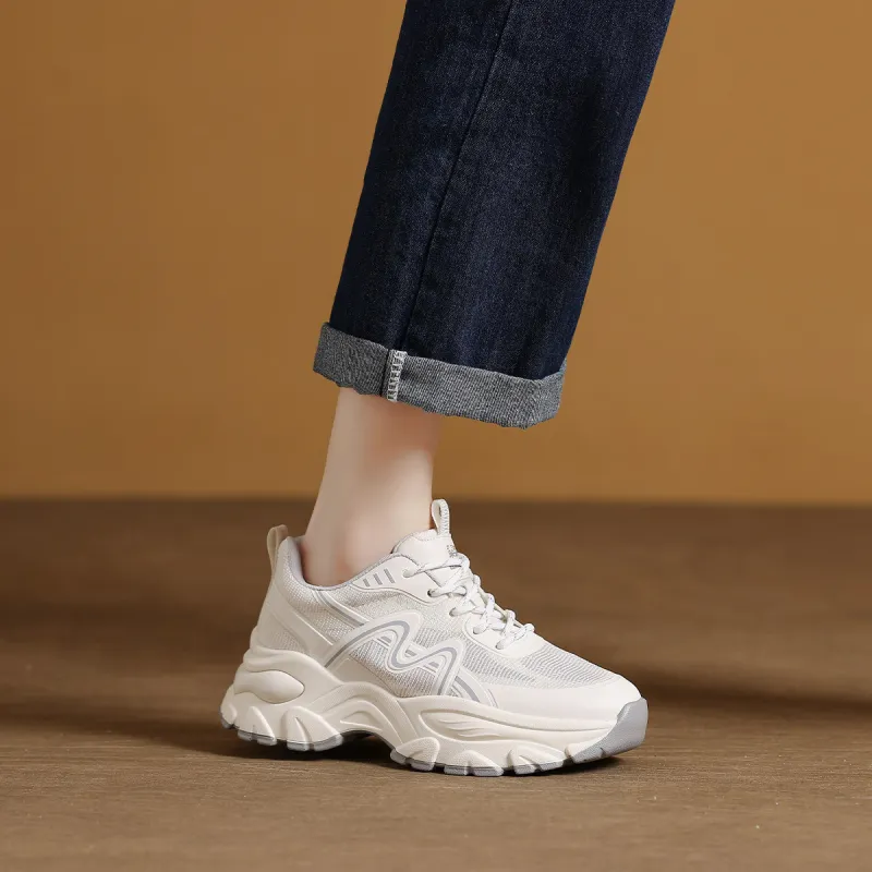 Mulinsen Abrasion Resistant Breathable Low Top Chunky Sneakers Women's-1