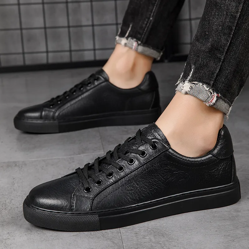 Mulinsen Slip Resistant, Abrasion Resistant, Lightweight Low Top Skateboard Shoes Men's Black-3