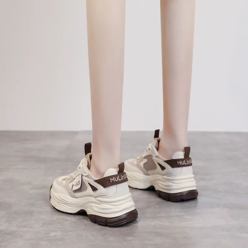 Mulinsen Wear-resistant Lightweight Breathable And Non-slip. Low-Top Chunky Sneakers Women's-5