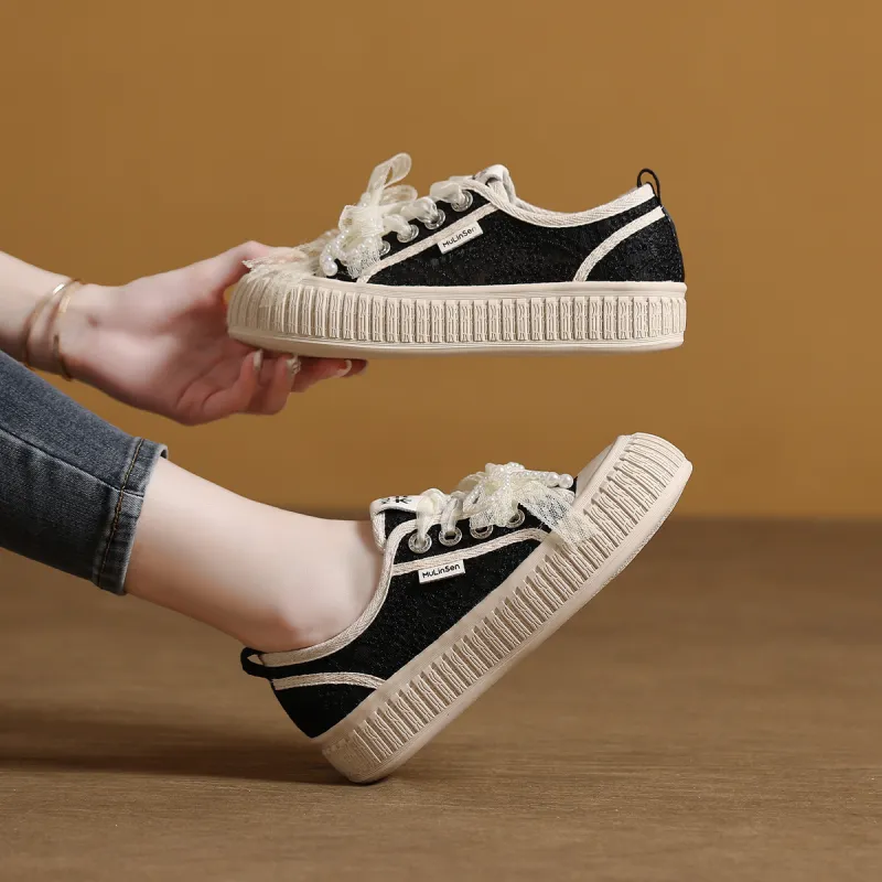 Mulinsen Espadrilles Abrasion Resistant, Lightweight, And Breathable Low Top Skateboard Shoes Women's-10