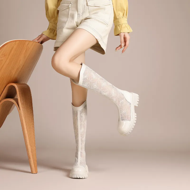 Mulinsen Sandals Knee high Boots Approx. 5CM Women's-6