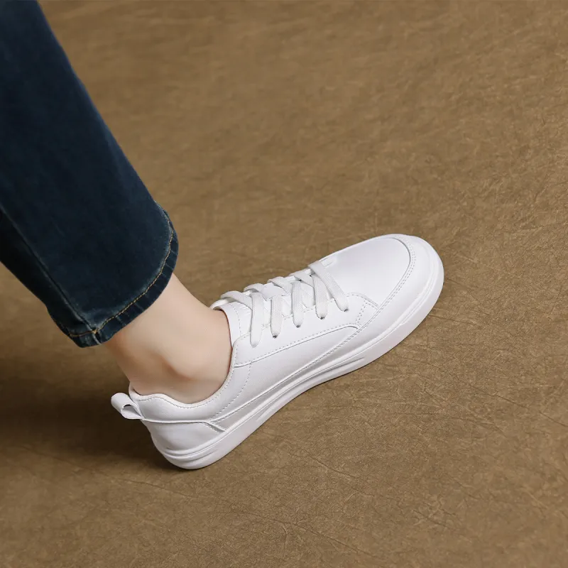 Mulinsen Wear resistant And Lightweight Low Top Skateboard Shoes Women's White-6