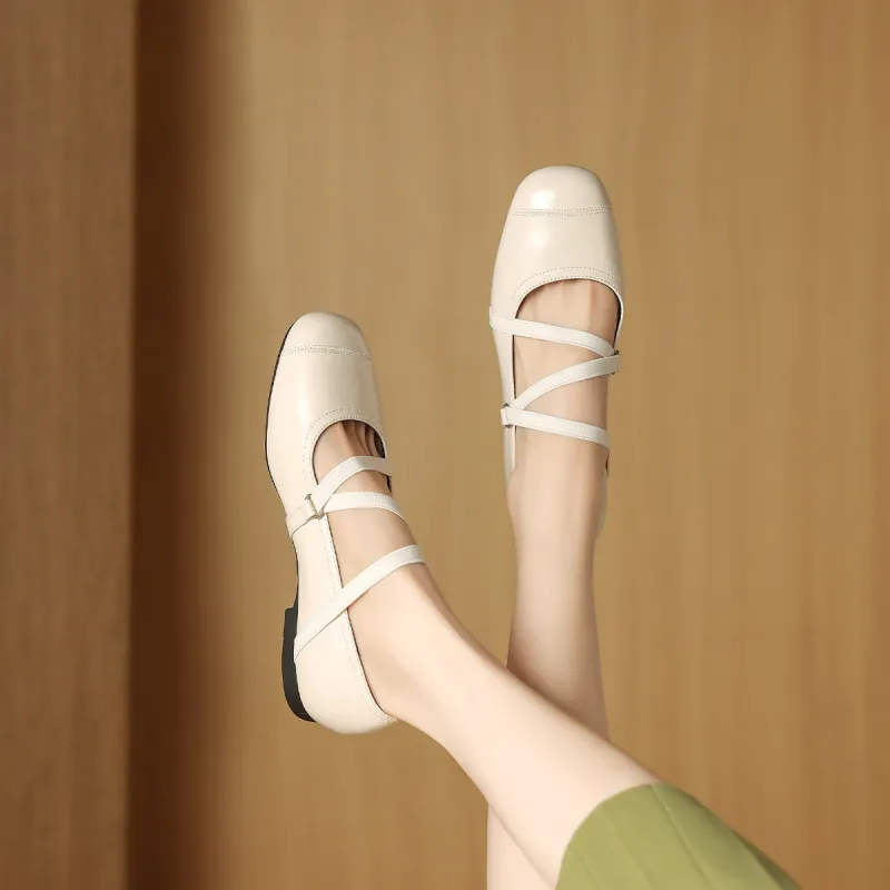 Mulinsen Ballet Shoes Casual Single Shoes Approx. 1.2CM Women's-2