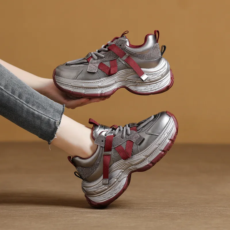 Mulinsen Height Increasing Low-Top Chunky Sneakers Women's-1