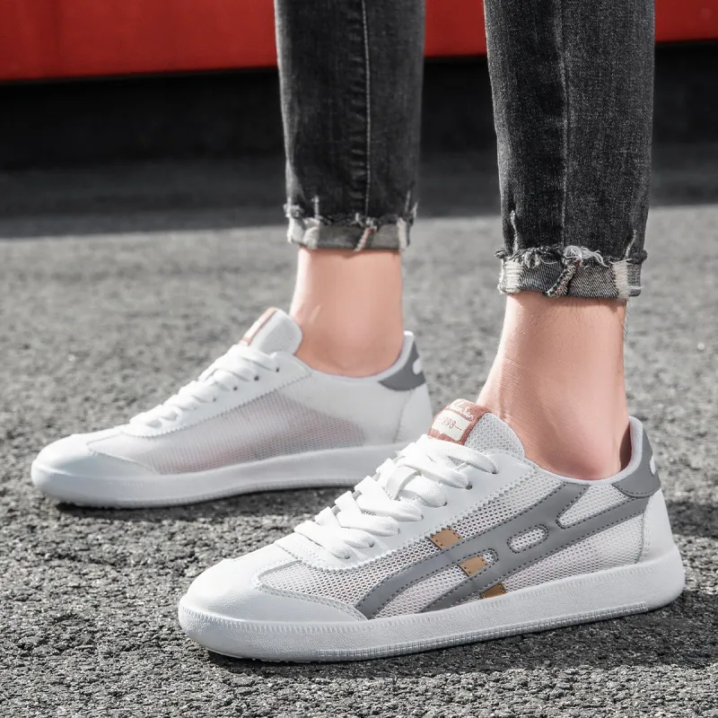 Mulinsen White Sneakers Abrasion Resistant, Breathable, Lightweight Low Top Casual Shoes Men's-9