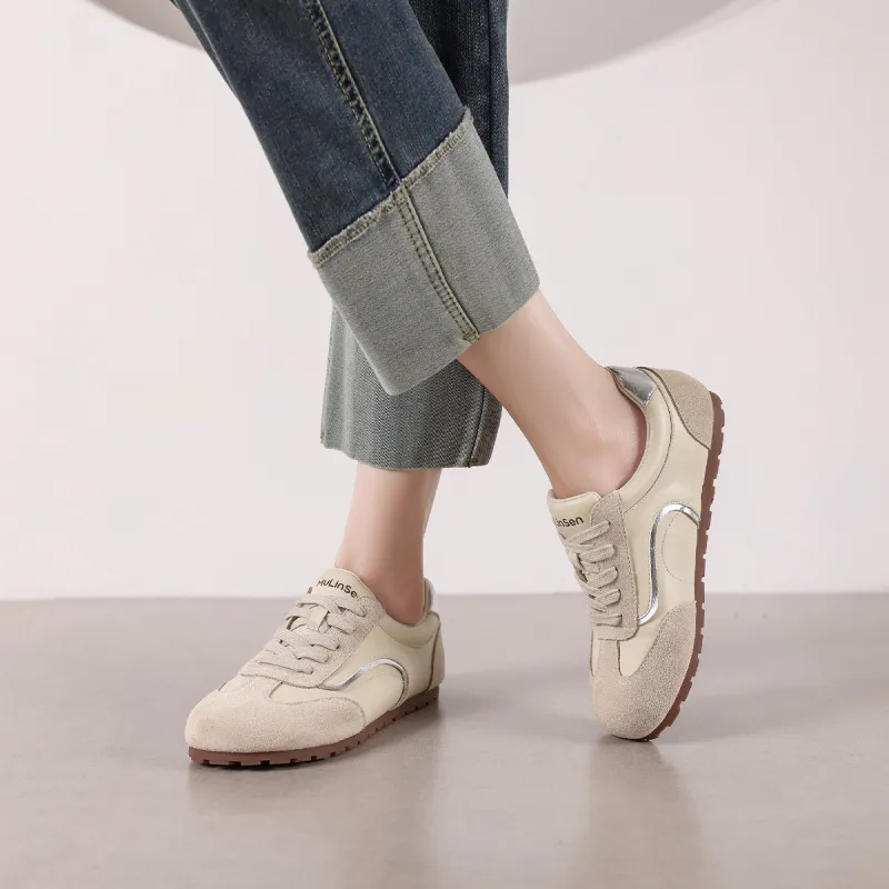 Mulinsen German Army Trainers Anti-Slip And Wear-Resistant Lightweight Low-Top Casual Shoes Women's-1
