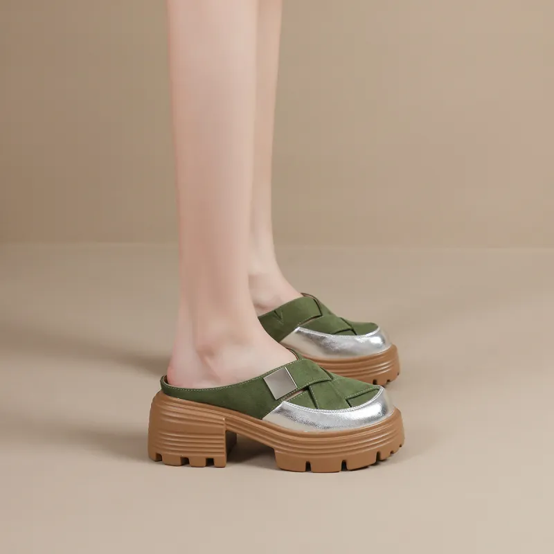 Mulinsen Stitched Woven Abrasion Resistant Slip Resistant Wrap toe Slippers Women's-1