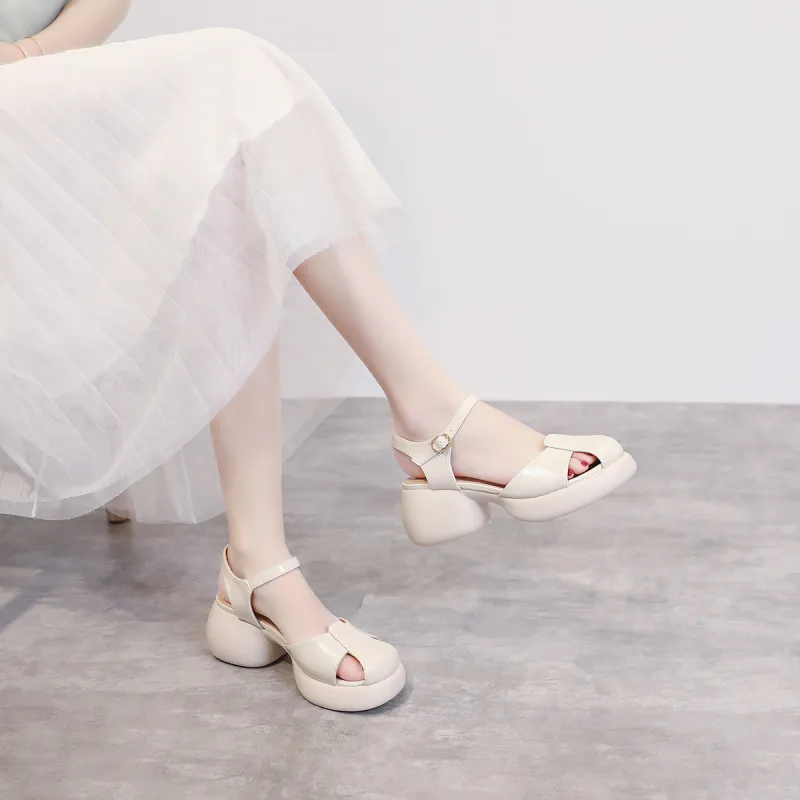 Mulinsen Strap Sandals Approx. 6.5cm Women's-9
