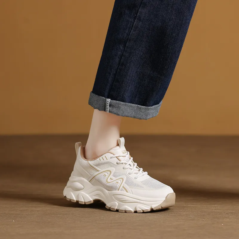 Mulinsen Abrasion Resistant Breathable Low Top Chunky Sneakers Women's-6