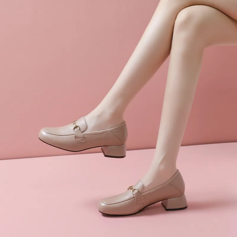 Mulinsen Loafers 3.7CM Women's Nude-5