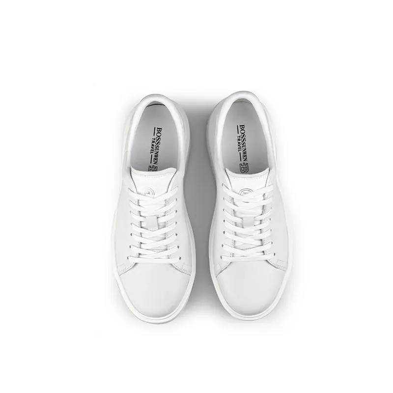 BOSSSUNWEN Low Top Skateboard Shoes Men's White-2