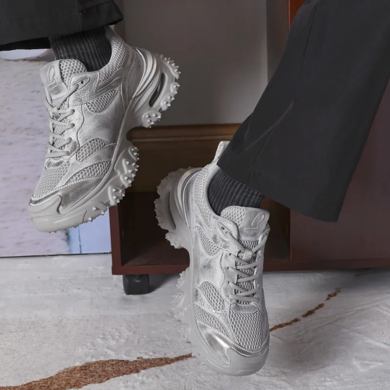 BOSSSUNWEN Low Top Chunky Sneakers Men's Gray-6