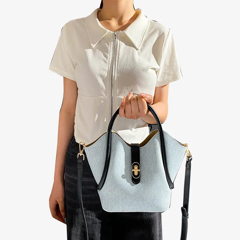 Carit&Koty Fabric Bucket Bags Shoulder Bags Handbags Regular Women's Blue-4