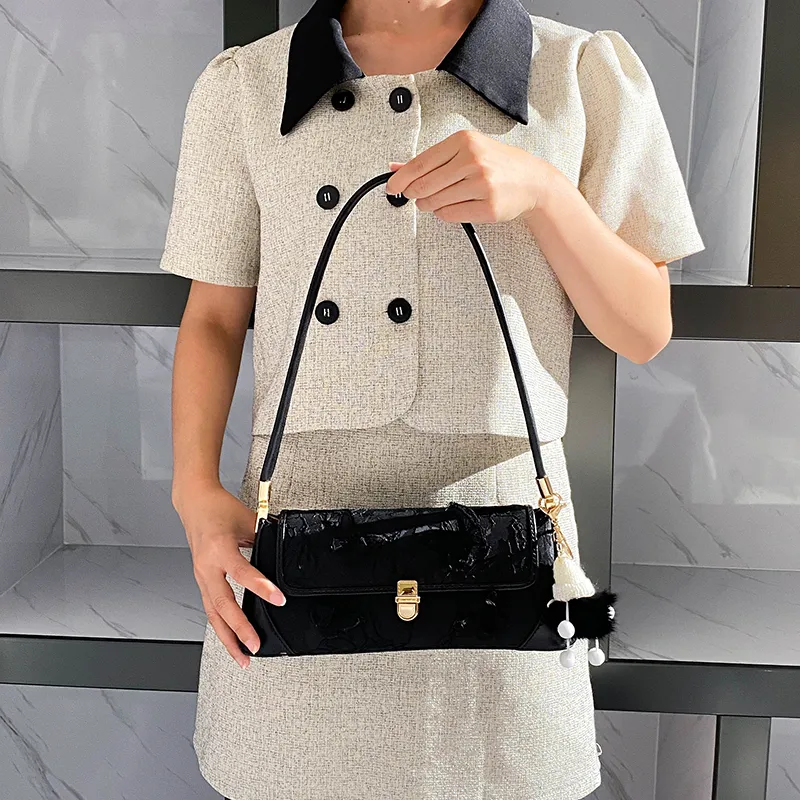 Carit&Koty PU Shoulder Bag Women's White Black Pink-12