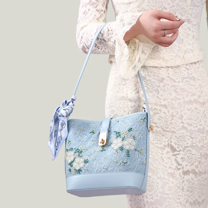 Carit&Koty Polyurethane Shoulder Bag Women's Blue-5