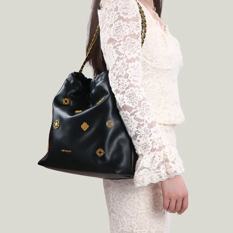Carit&Koty PU Shoulder Bag Women's Black-6