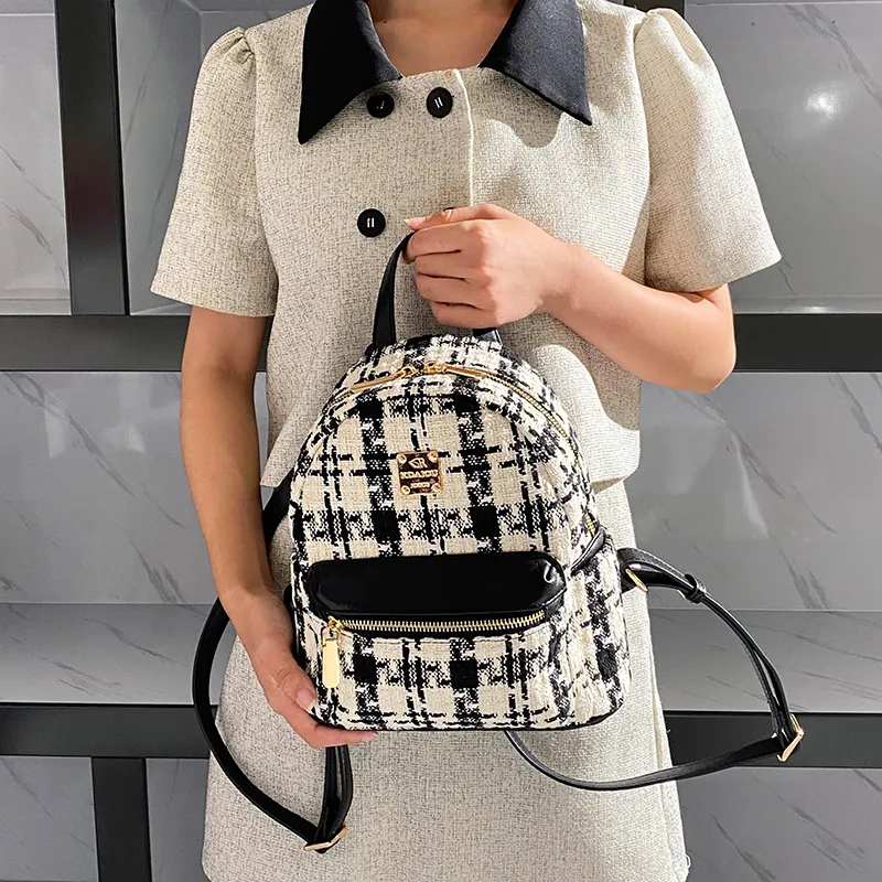 Carit&Koty Fabric PU Polyurethane Backpack Regular Women's Black-5