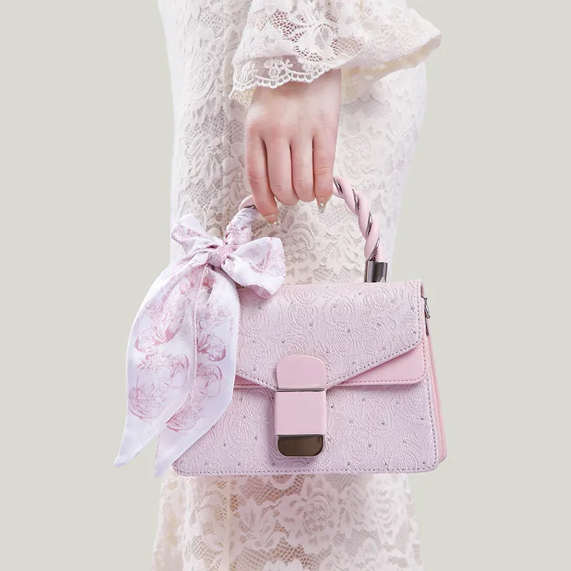 Carit&Koty Polyurethane Handbag Women's Pink/White-5