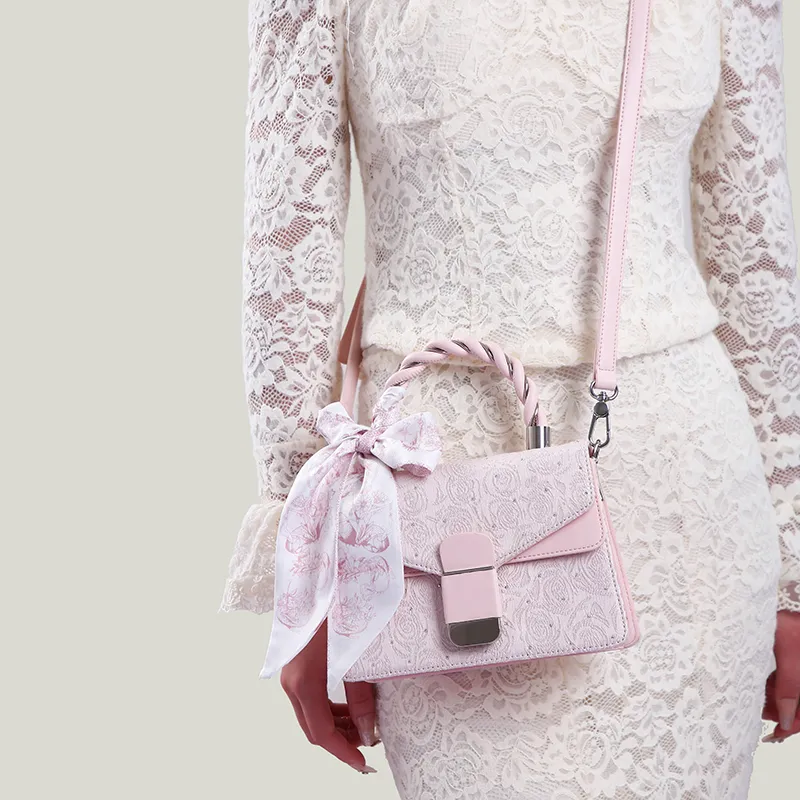 Carit&Koty Polyurethane Handbag Women's Pink/White-6