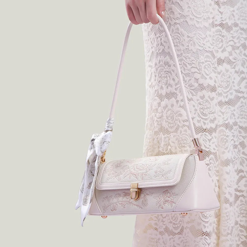 Carit&Koty Polyurethane Shoulder Bag Women's Brown/White-11