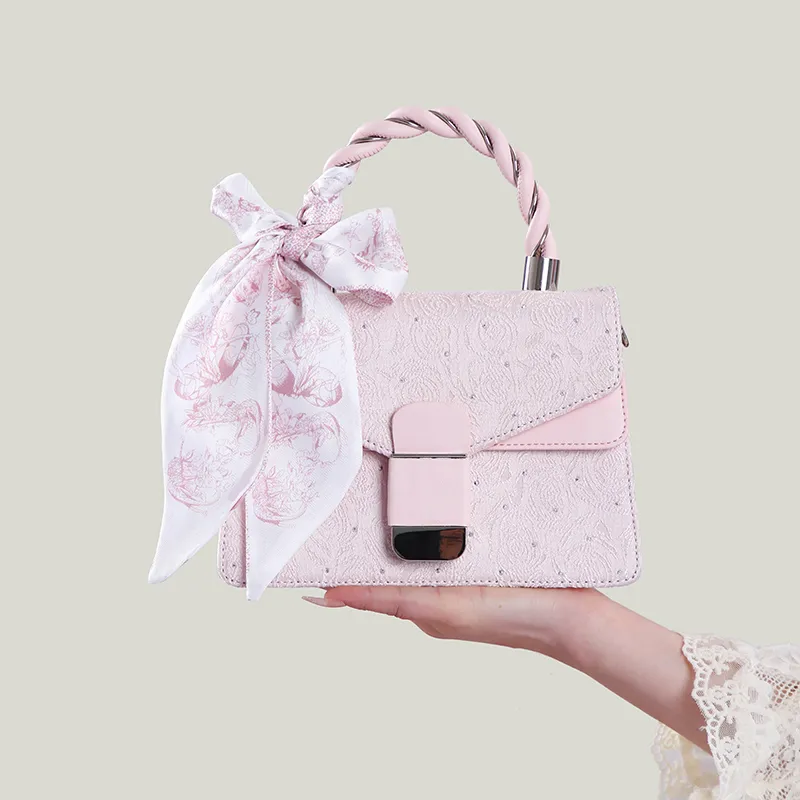 Carit&Koty Polyurethane Handbag Women's Pink/White-3