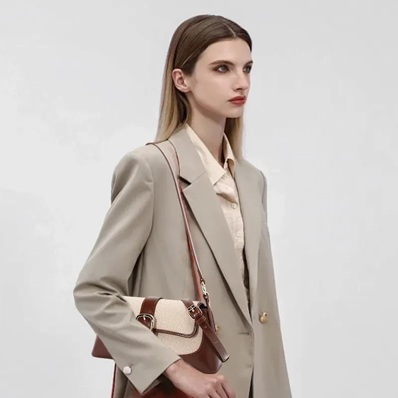 Carit&Koty Polyurethane Shoulder Bag Women's Apricot Brown-5