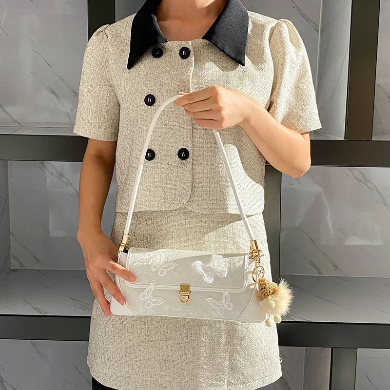 Carit&Koty PU Shoulder Bag Women's White Black Pink-5