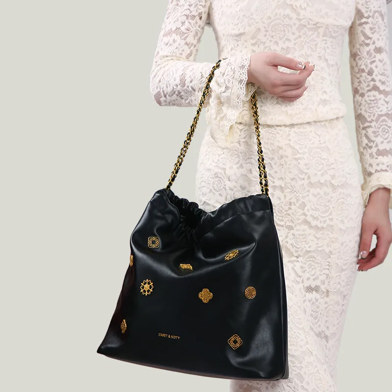 Carit&Koty PU Shoulder Bag Women's Black-5