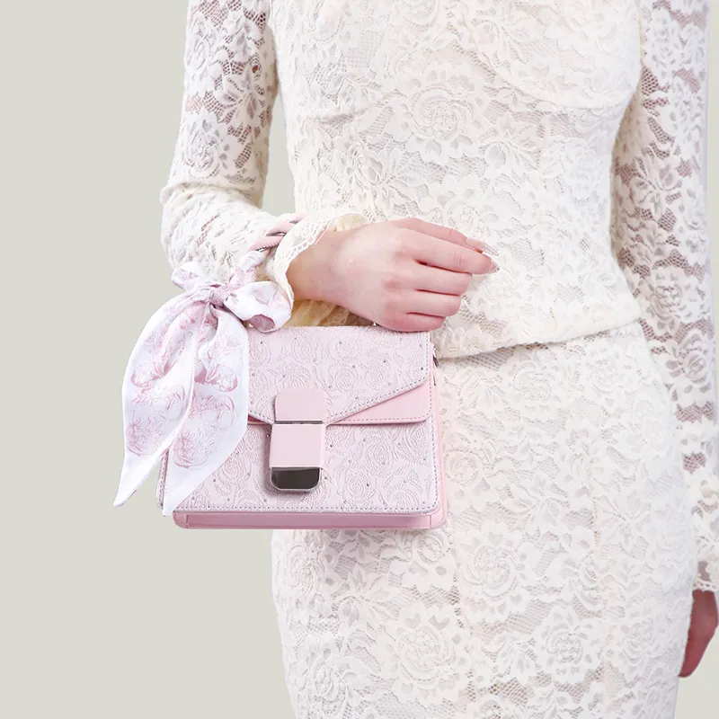 Carit&Koty Polyurethane Handbag Women's Pink/White-4