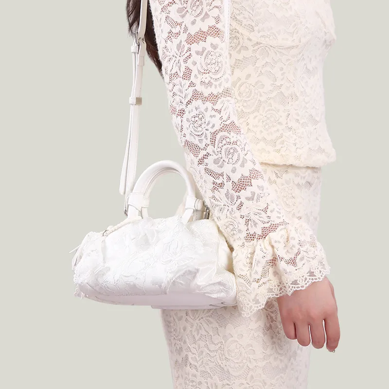 Carit&Koty PU Handbag Women's White Embroidery-6