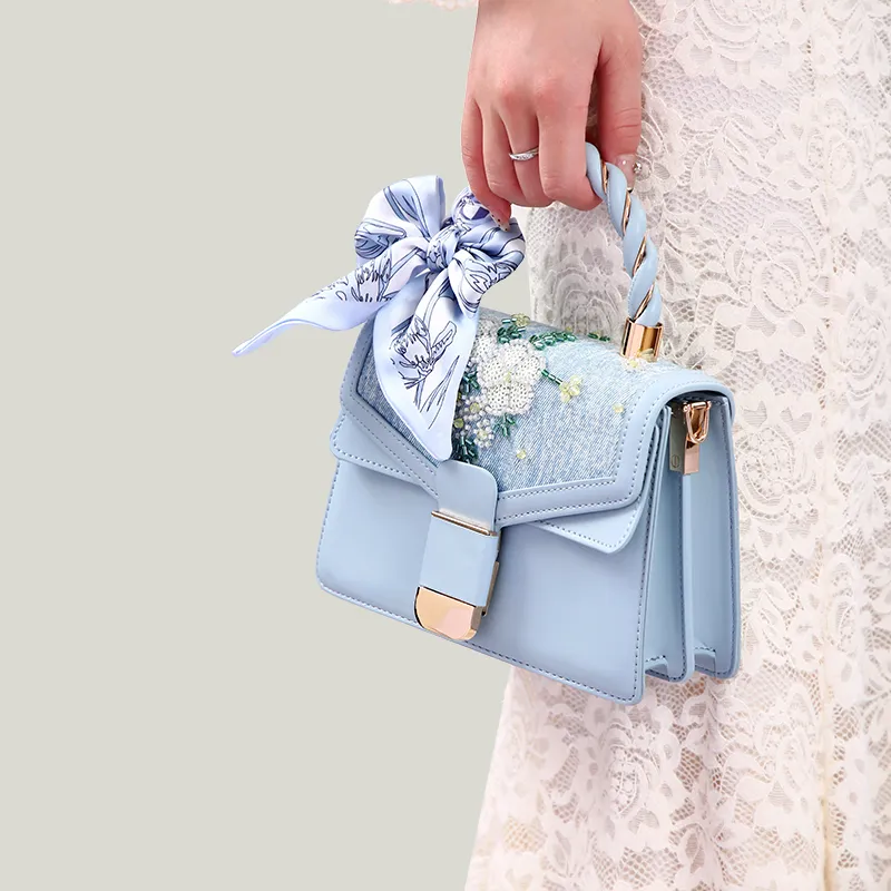 Carit&Koty PU One Shoulder Handbag Women's Denim Blue-4