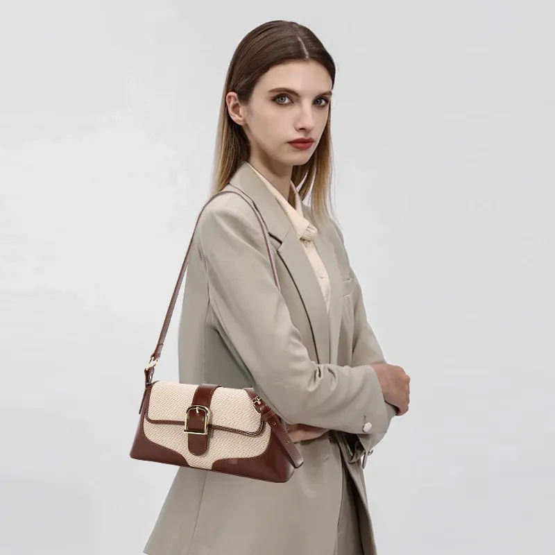 Carit&Koty Polyurethane Shoulder Bag Women's Apricot Brown-6