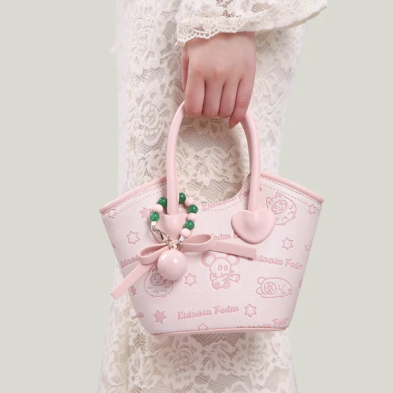 Carit&Koty PU Handbag Women's Pink/White-3