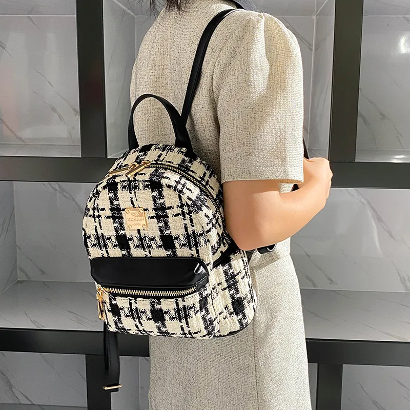 Carit&Koty Fabric PU Polyurethane Backpack Regular Women's Black-6