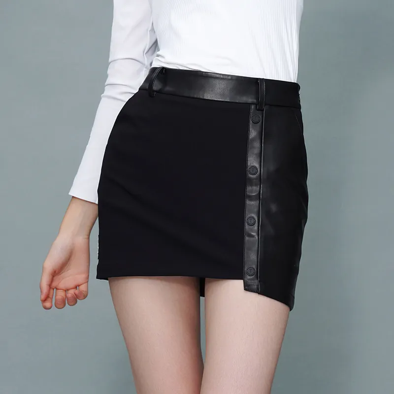 EUROPEAN TOUR Casual Short Skirts Fall Women's Black-6