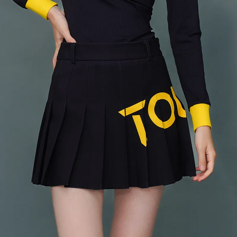 EUROPEAN TOUR Casual Short Skirts Fall Women's Black-5