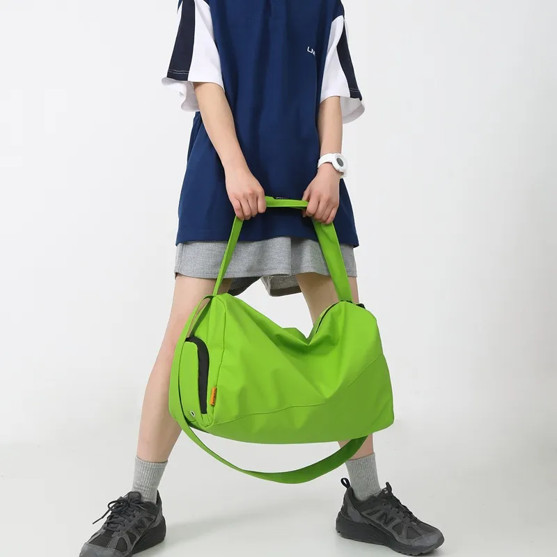 KAISER Laminated Oxford Cloth Crossbody Handbag Unisex Black/Green-6